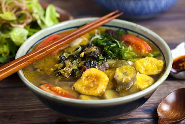 bún ốc chuối đậu